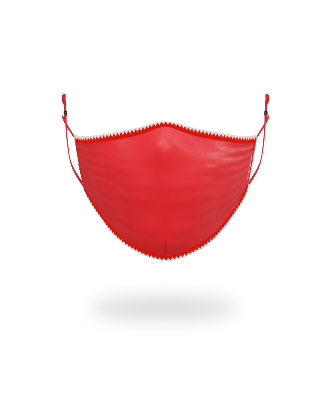 ADULT VERTICAL SHARK RED FORM-FITTING FACE MASK