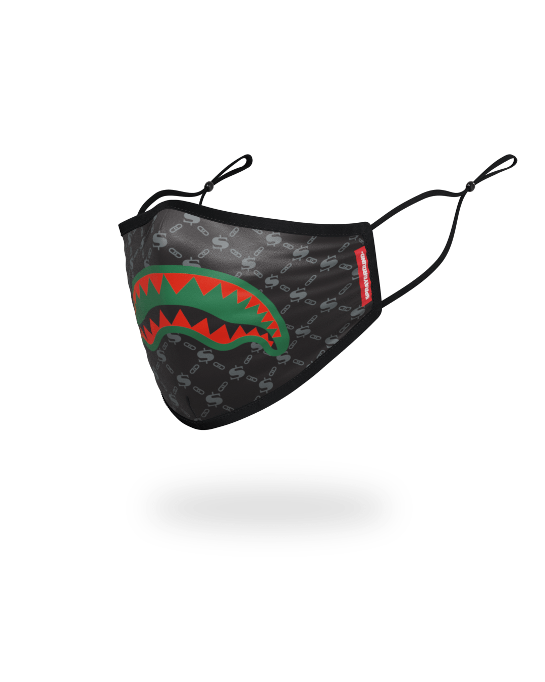 ADULT SPUCCI BLACK FORM-FITTING FACE MASK - Image 2