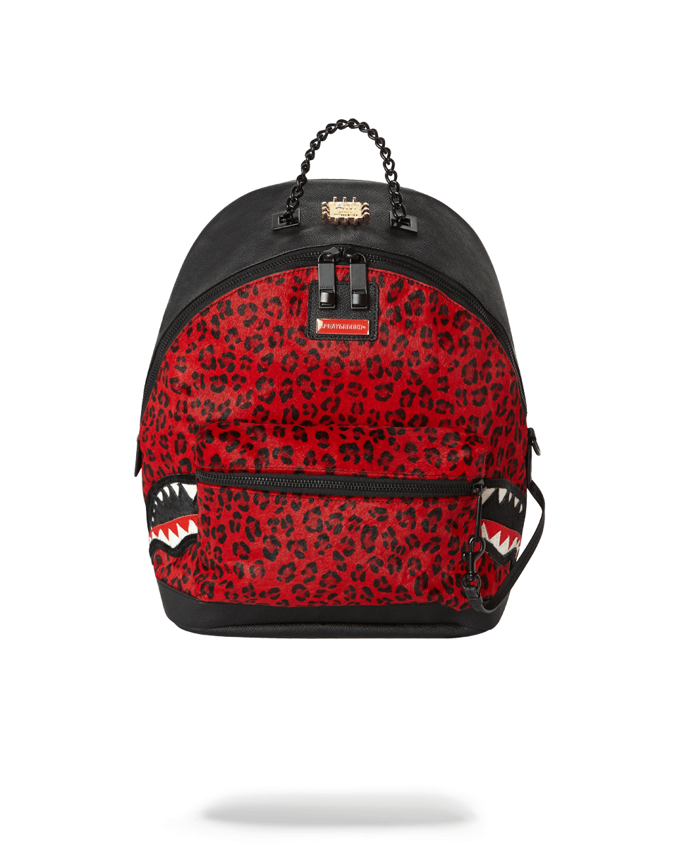 6-STRAP RED LEOPARD EMPRESS PONY HAIR