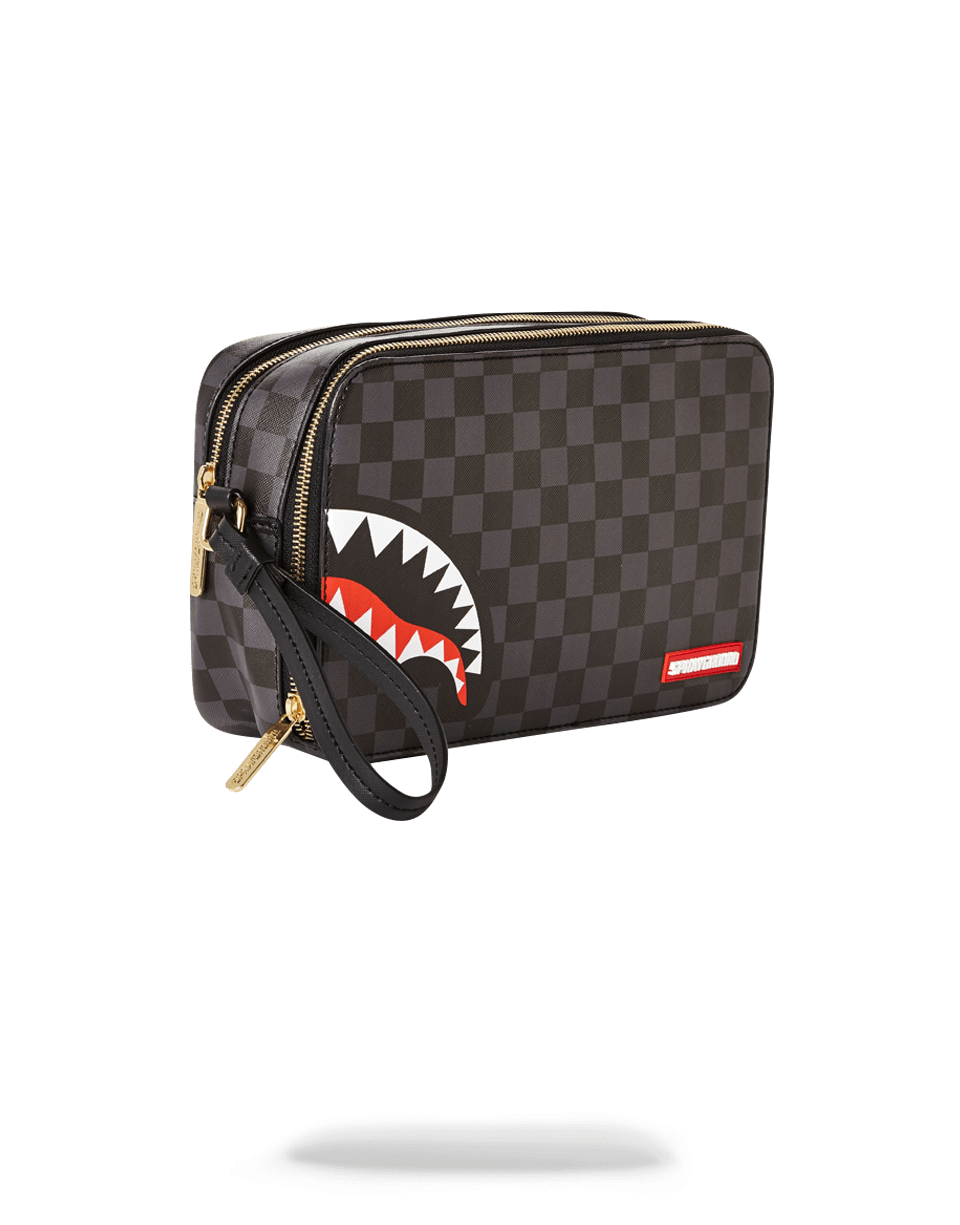 SHARKS IN PARIS BLACK CHECKERED EDITION TOILETRY AKA MONEY BAGS - Image 2