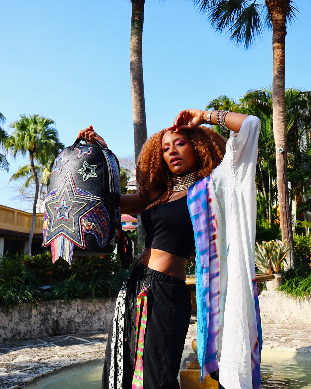 STAR RACER AI7 SANDFLOWER COLLAB BEADED BACKPACK - Image 6