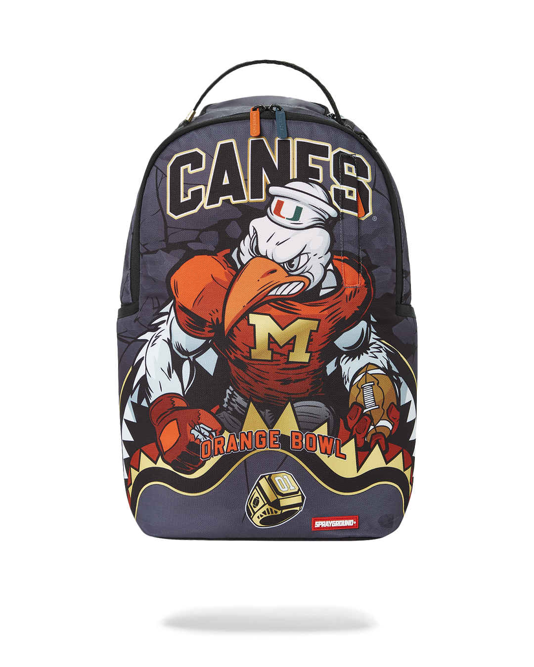 CANES MUSCLE UNIVERSITY OF MIAMI BACKPACK WITH WARREN SAPP
