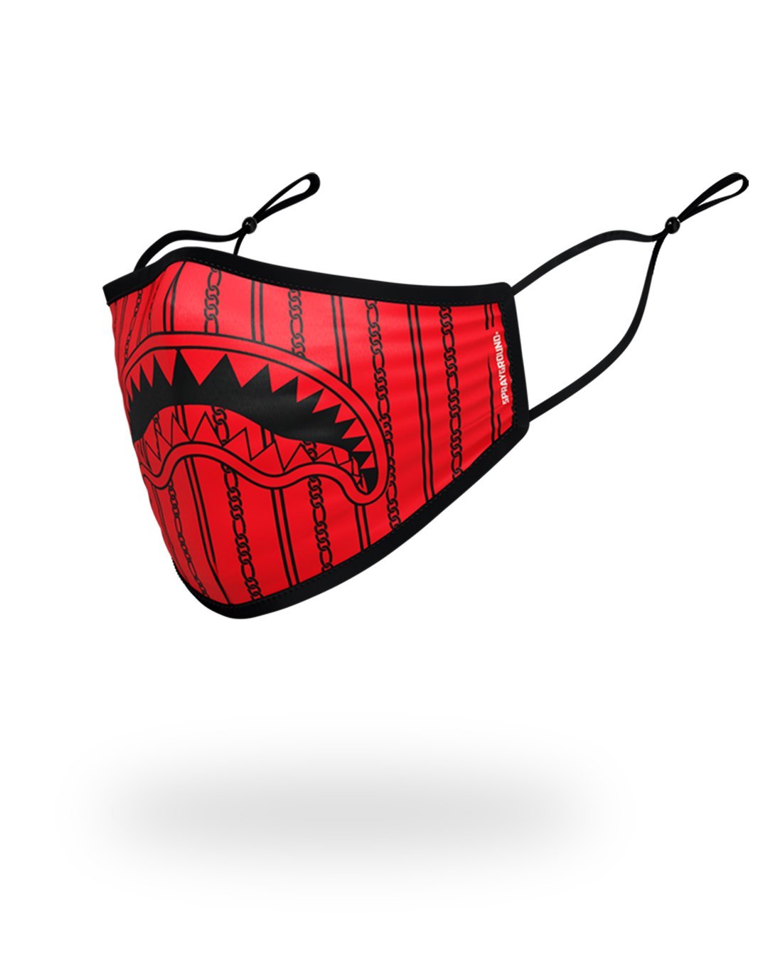 ADULT REVERSE SHARKS IN PARIS RED FORM FITTING FACE MASK - Image 2