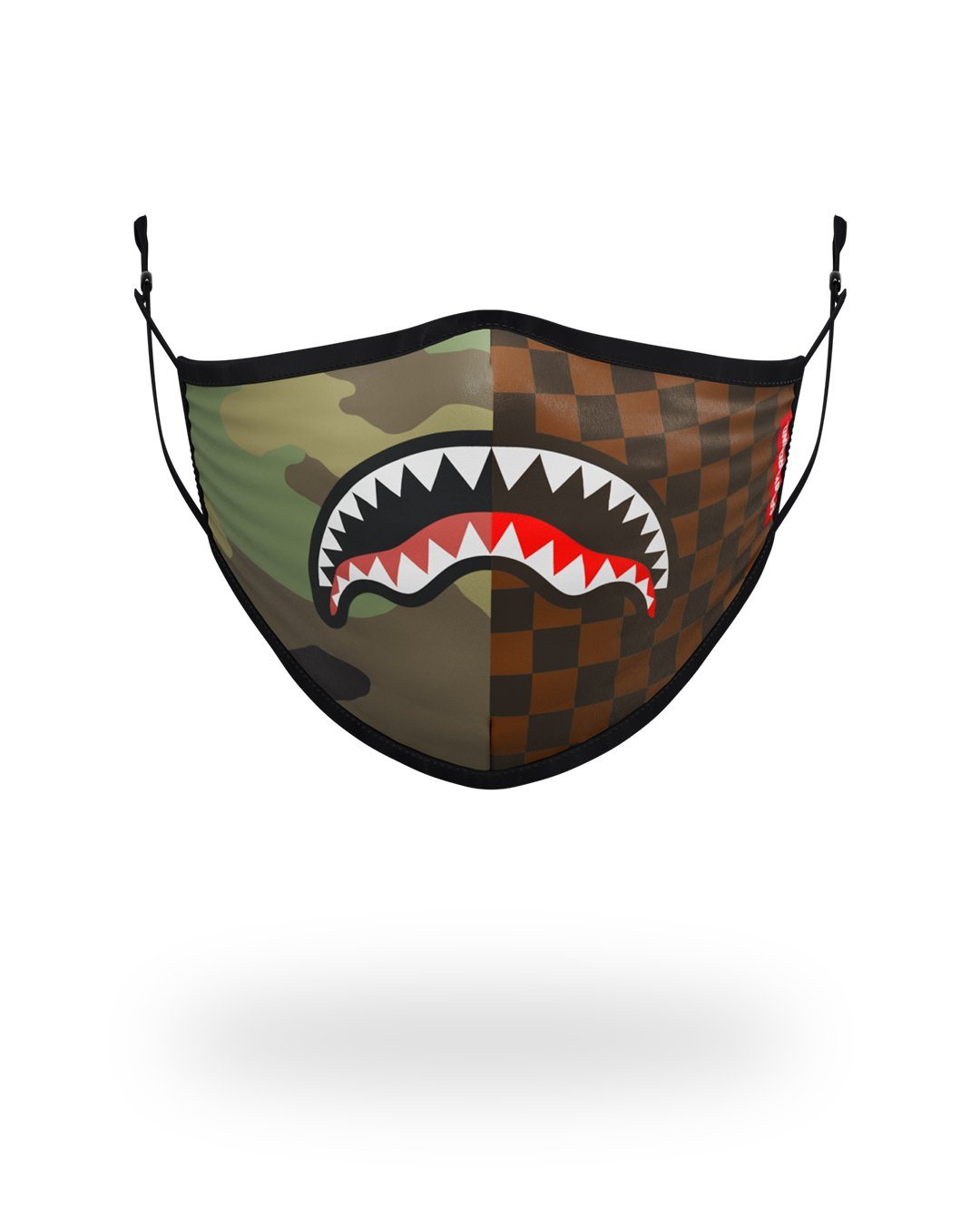 ADULT CHECKS CAMO FORM FITTING FACE MASK