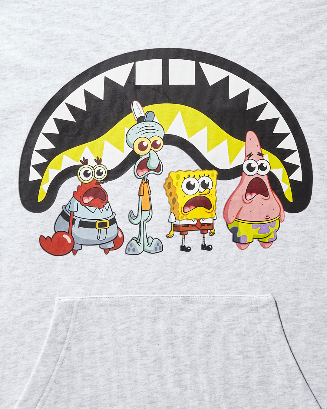 SPONGEBOB CREW SHARK HOODIE LIGHT GREY - Image 3