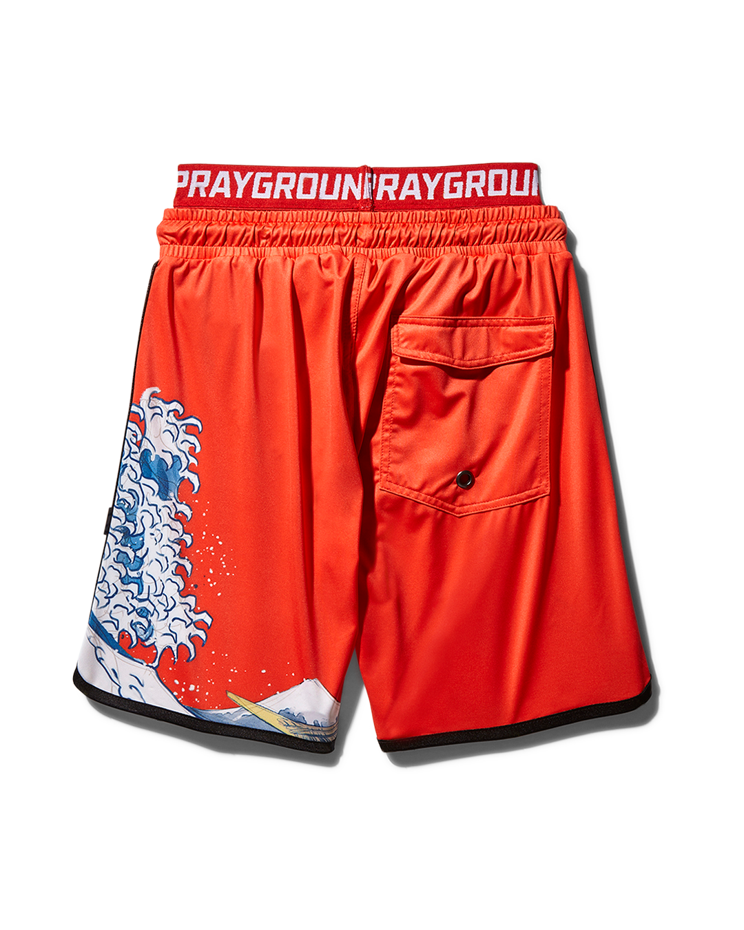 KIDS JAPAN WAVE SWIM TRUNKS RED - Image 2
