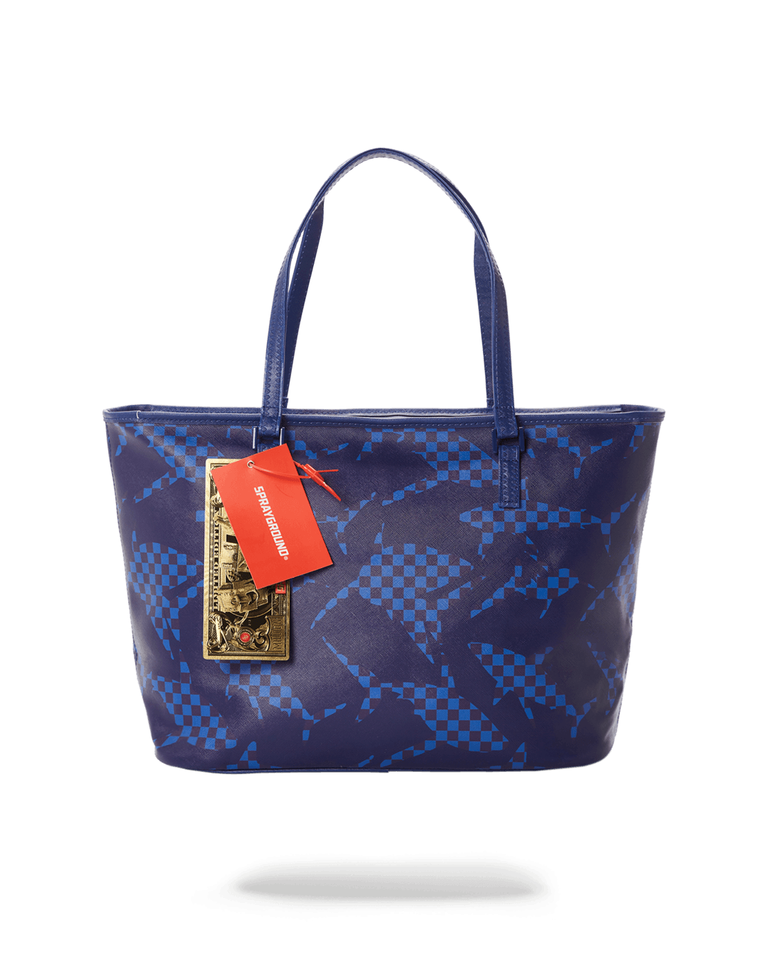 SHARK CHECK BLUE TOTE - Image 7